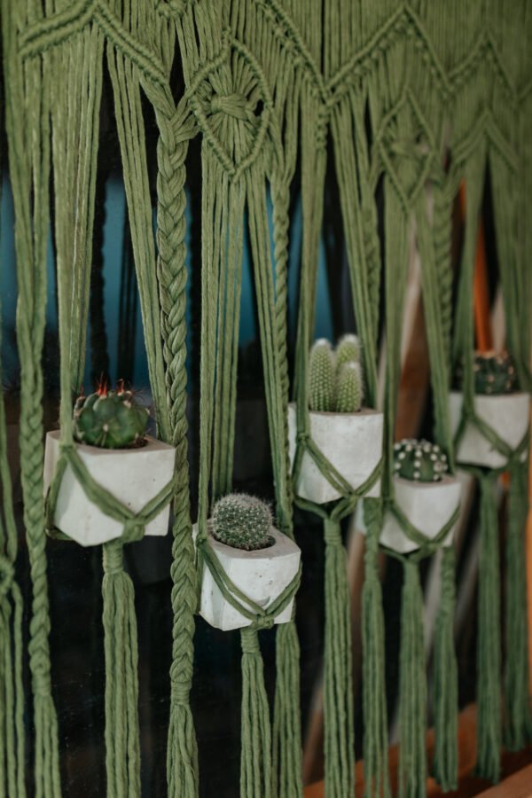 Macrame Zavesa i Držači za Saksije - Image 2