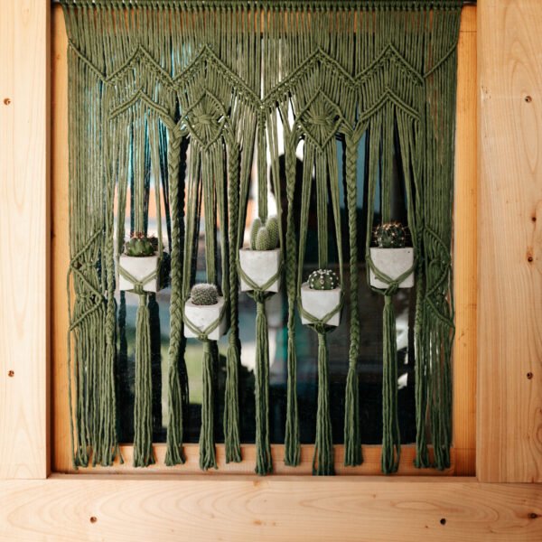 Macrame Zavesa i Držači za Saksije